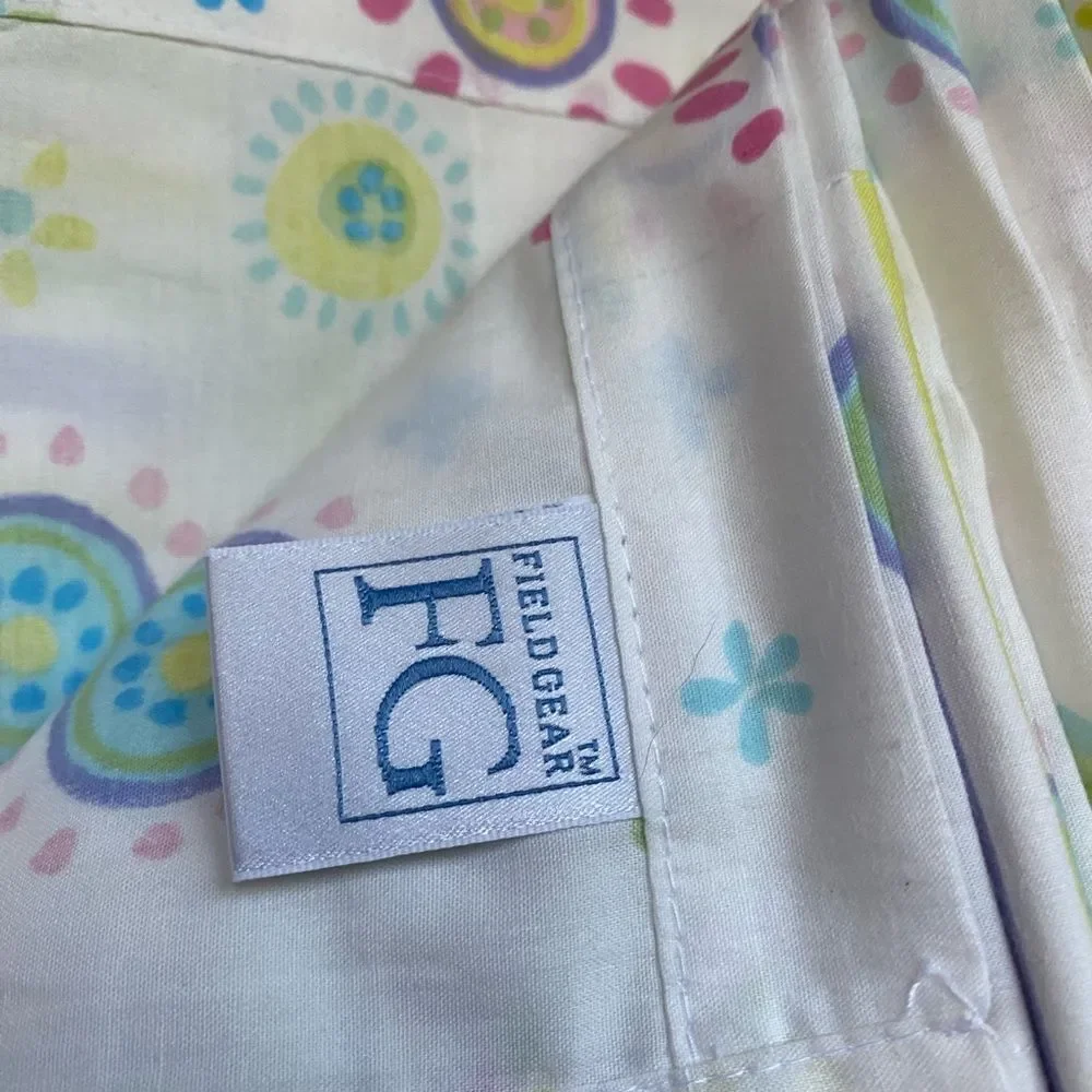 Field Gear Twin Top Sheet Floral and Striped Patterned Fabric